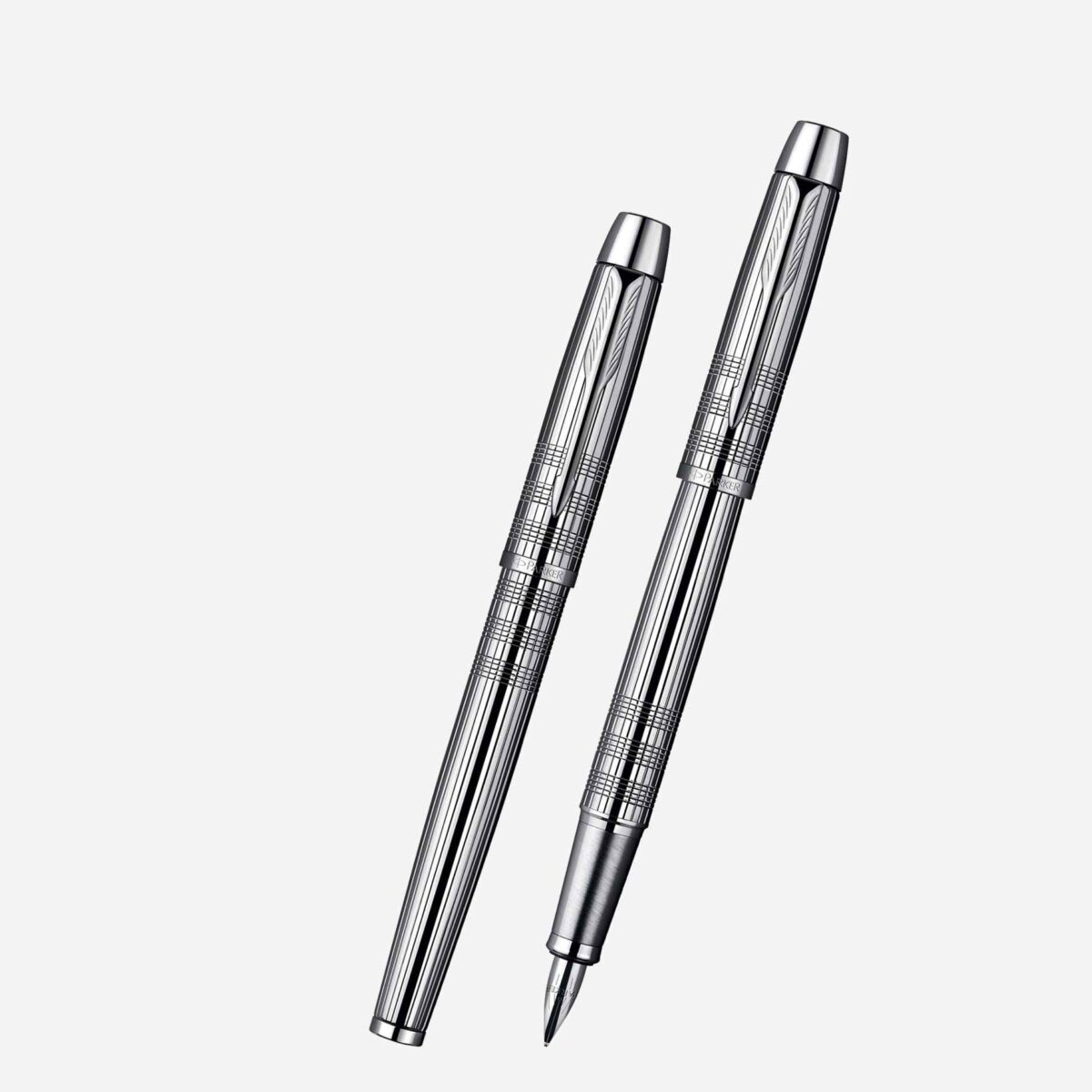 Parker IM Premium Shiny Chrome Chiselled CT Fountain Pen S0908640