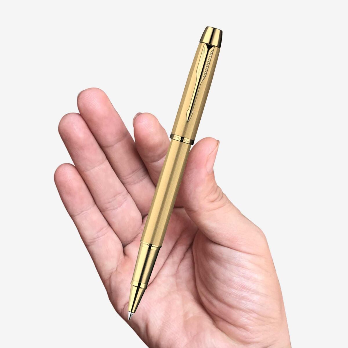 Parker IM Metal Brushed Metal Gold GT Rollerball Pen S0811700-PK207