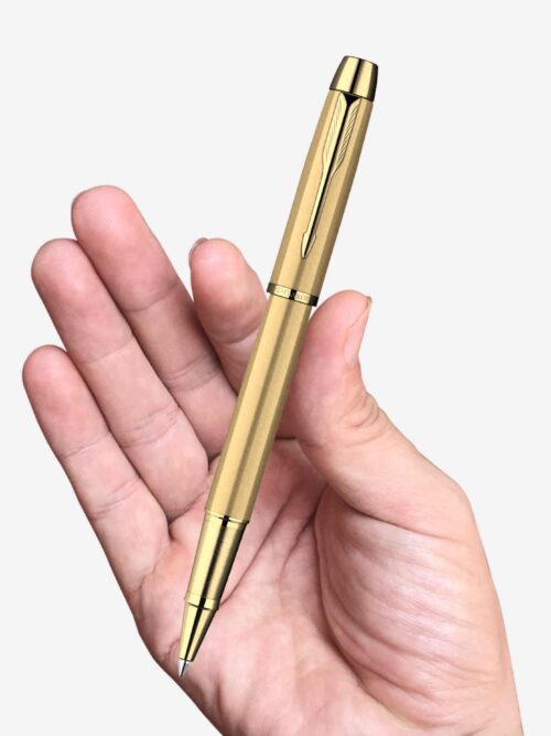 Parker IM Metal Brushed Metal Gold GT Rollerball Pen S0811700-PK207