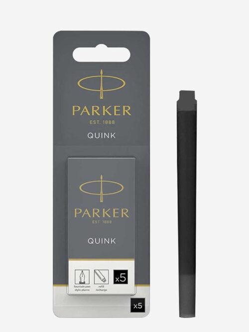 Parker Quink Fountain Cartridge Pen Refill Black Ink 5/Pack 1950402