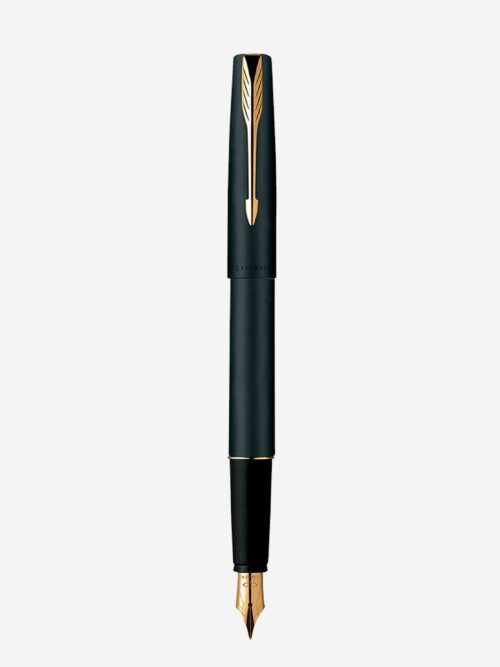 Parker Frontier Matte Black Gold Trim Fountain Pen PS1002033