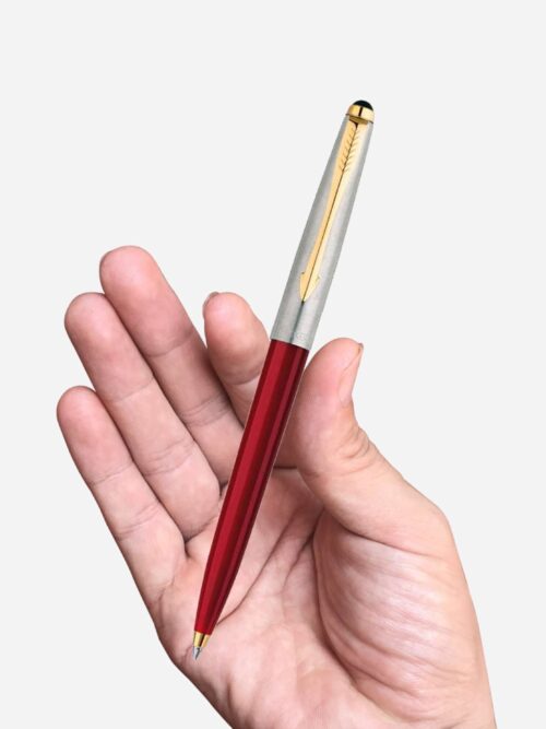 Parker Galaxy Stainless Steel Gold Trim Ball Pen - Red Body 9000019217